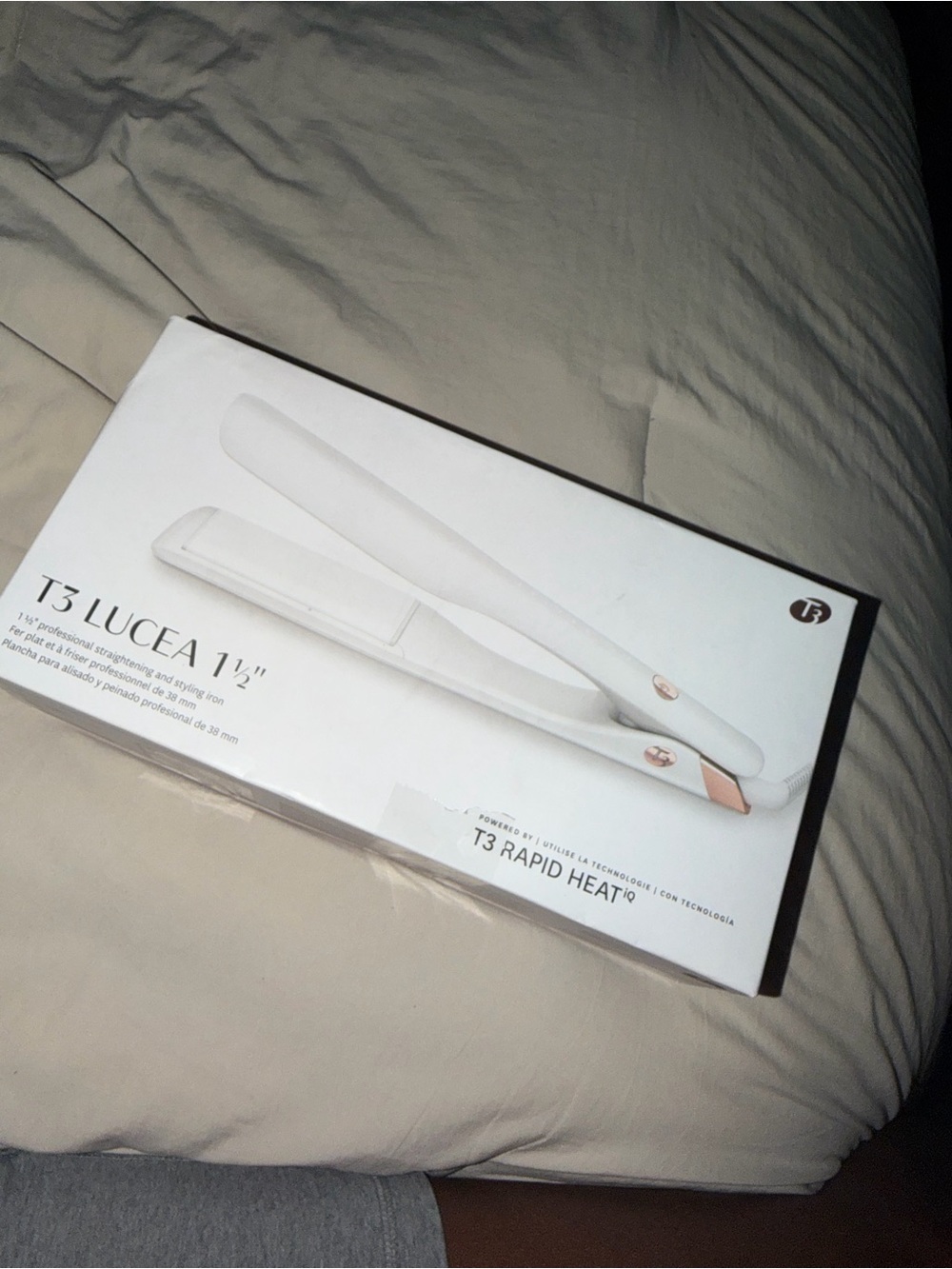 T3 Lucea 1½" White Hair Straightener with Rose Gold Accents